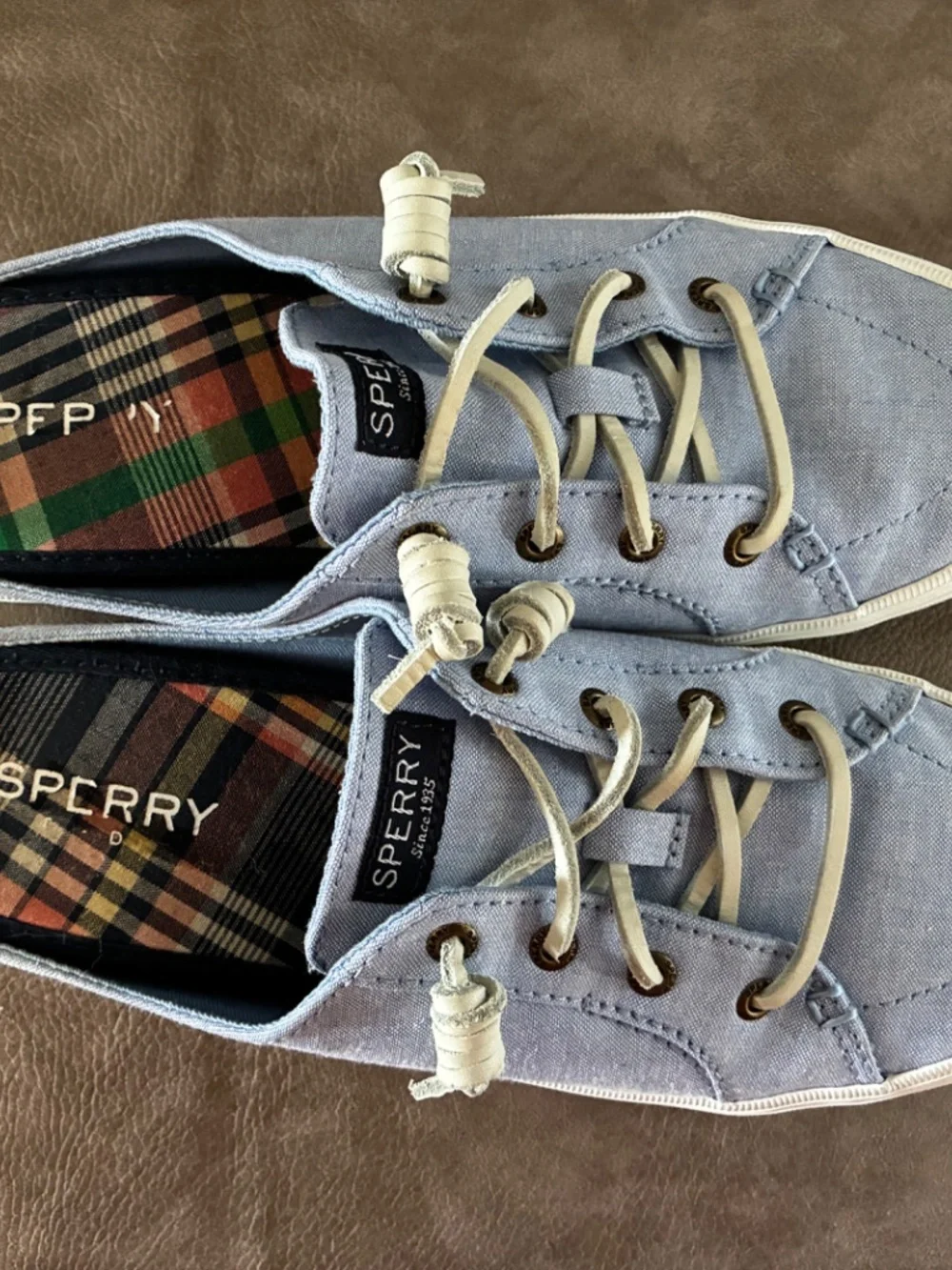 Women's Sperry Top-Sider Crest Vibe Sneaker Mule Blue Canvas - Picture 2 of 6
